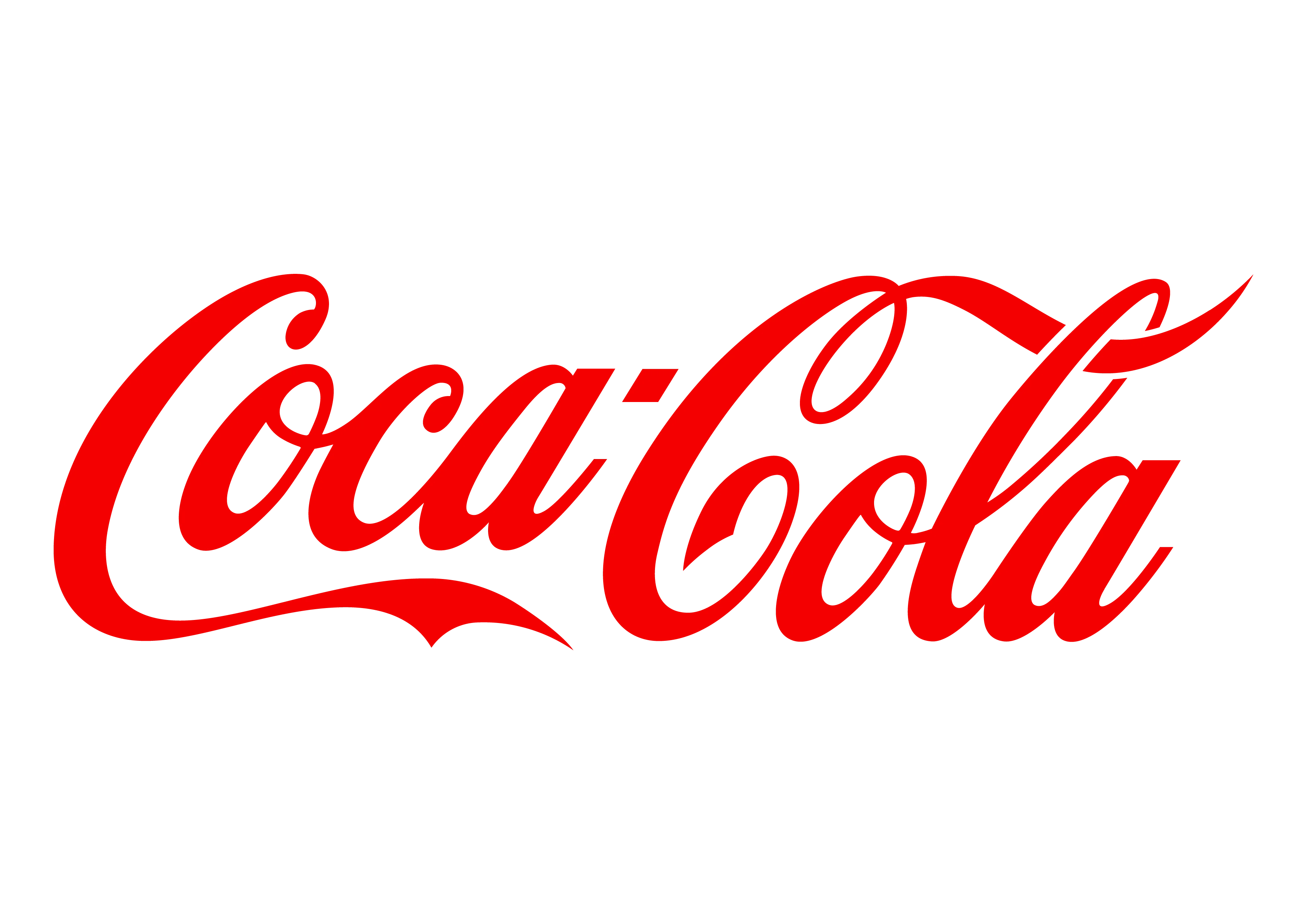 A woman smiles as she holds a skateboard overhead featuring 5 Coca-Cola brands